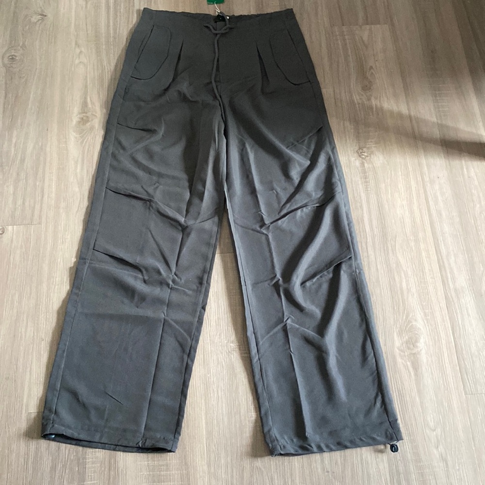 Small EU 36 US 4/ SHEIN coolane pantalones parachute unicolor de cintura/cordón